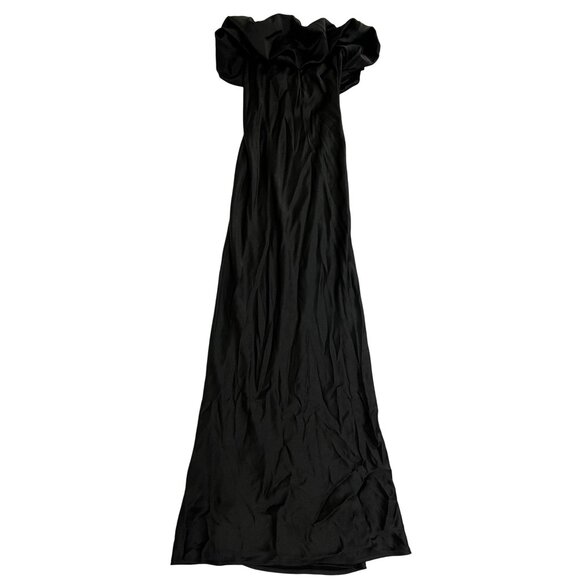 Dynamite Elizabeth Ruffle Off Shoulder Maxi Dress in Jet Black - Picture 1 of 5